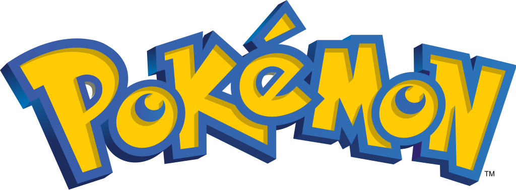 Pokémon logo with blue and yellow colors on a white background