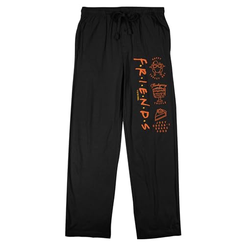Friends (TV) Orange Title Men's Black Sleep Pajama Pants