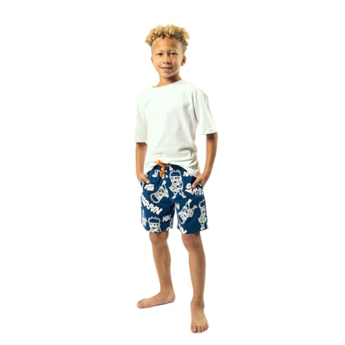 Naruto Color-Changing Line Art Boy's Navy Swim Boardshorts
