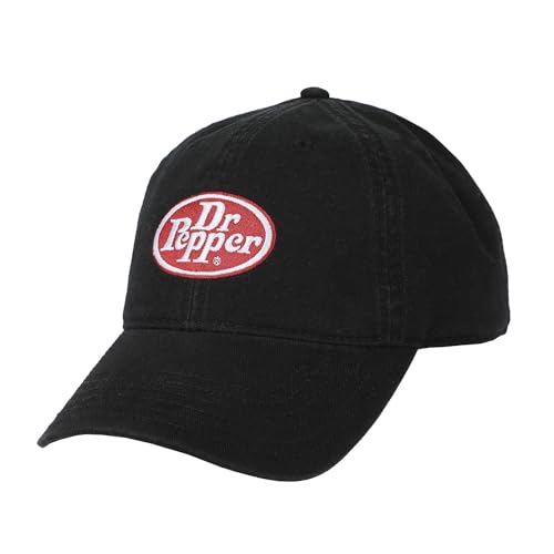 Dr Pepper Classic Logo Black Washed Cotton Twill Dad Cap