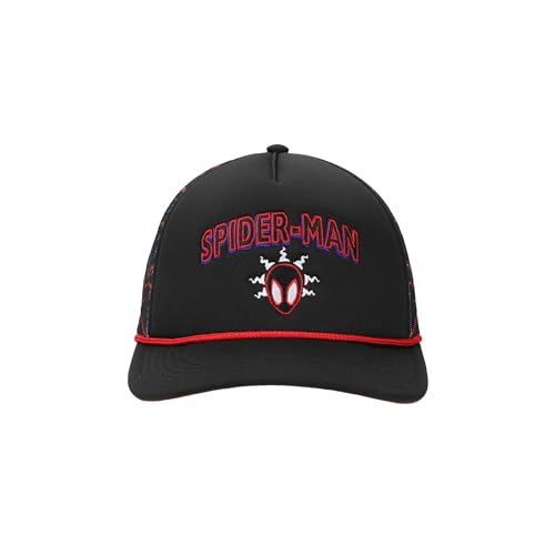 Spider-Man Into The Spider-Verse Miles Morales Spidey Sense Adult Black Trucker Hat