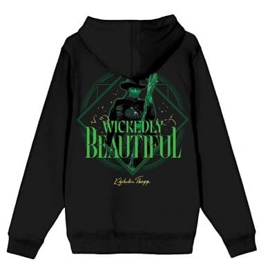 Wicked Part 1 Wickedly Beautiful Women's Black Long Sleeve Fleece Hooded Sweatshirt