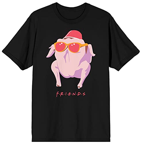 Friends TV Turkey with Hat and Shades Men's Black Graphic Tee
