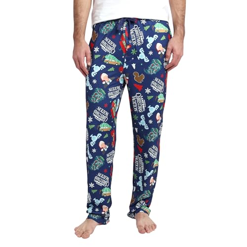 CHRISTMAS VACATION Logo All Over Print Mens Pajama Sleep Pants Loungewear