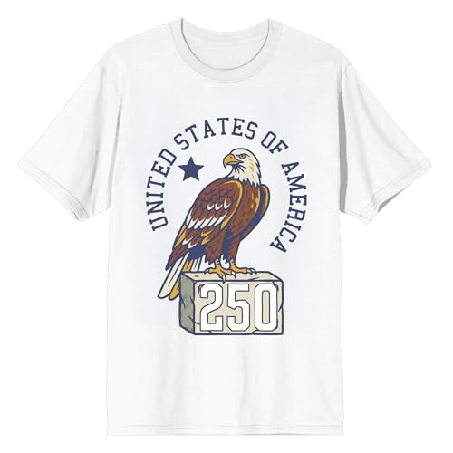 USA 250th Birthday Eagle Adult White Short Sleeve Tee