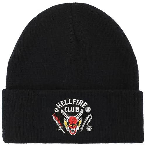 Stranger Things Hellfire Club Embroidery On Black Acrylic Knit Cuff Beanie