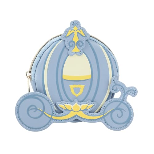 Disney Cinderella Enchanted Carriage Blue 5" Coin Pouch Wristlet Wallets