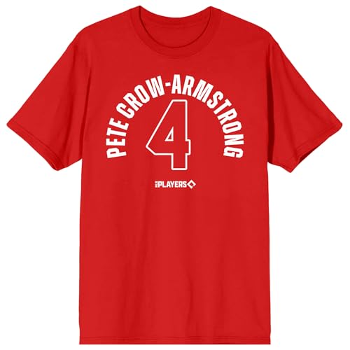 MLBPA Pete Crow-Armstrong 4 Youth Red Crew Neck Short Sleeve T-shirt
