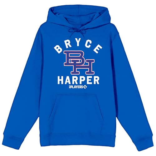 MLBPA BH Bryce Harper Adult Royal Blue Long Sleeve Hooded Sweatshirt