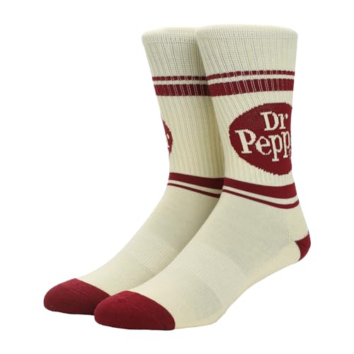 Dr Pepper Vintage Soda Logo Men's Casual Crew Socks