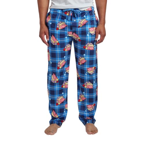 Kirby All-Over Print Men's Lightweight Plush Minkey Fleece Sleep Pajama Pants