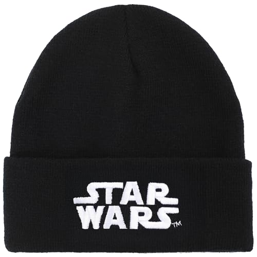 Star Wars Starwars Embroidery Speckled Yarn Acrylic Knit Beanie Cuff Beanie
