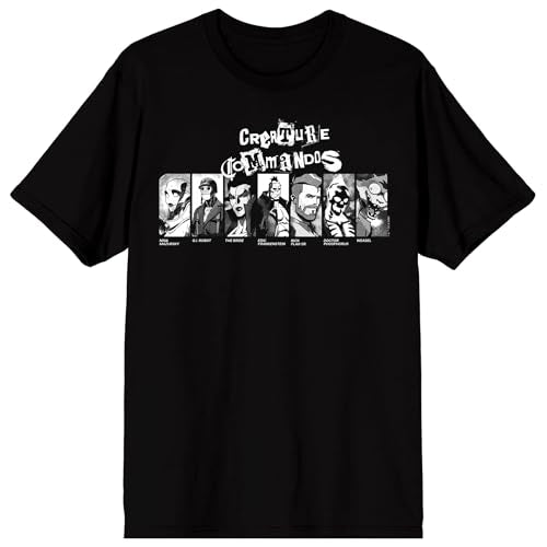Creature Commandos DC Monster Characters Men's Black Short Sleeve Tee