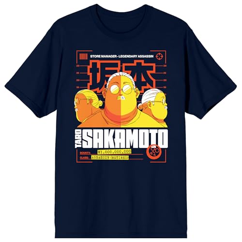 Sakamoto Days Taro Sakamoto, Police height chart, Kanji text, Bounty on Navy Short Sleeve Adult T-Shirt