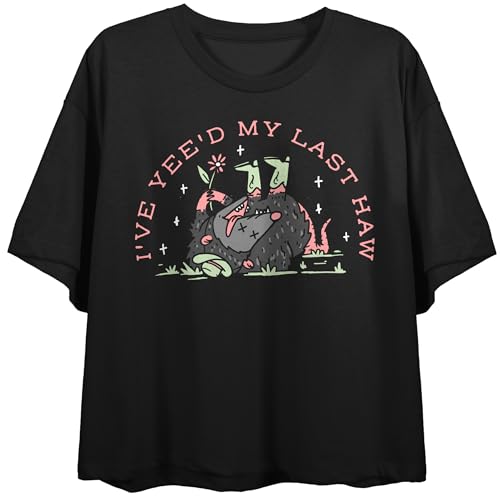 I've Yeed My Last Haw Crew Neck Short Sleeve Women's Black Crop Top