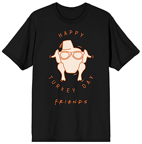 Friends Happy Turkey Day Black T-Shirt for Men