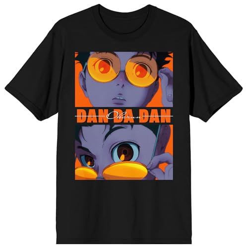Dandadan Ken Takakura Face Shots Adult Black Crew Neck Short Sleeve Tee