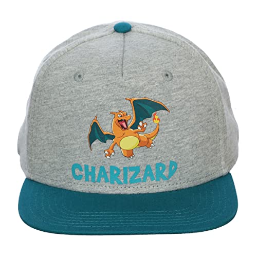 Kids Pokemon Charizard Athletic Snapback Hat with Patch and Printing OSFA