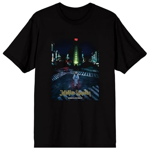 Jujutsu Kaisen Shibuya Crossroads Adult Black Crew Neck Short Sleeve T-shirt