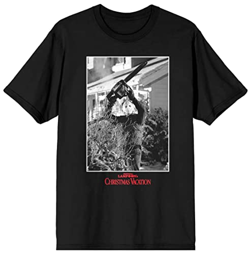National Lampoon's Christmas Vacation Clark Trimming the Tree Men's Black Graphic Tee