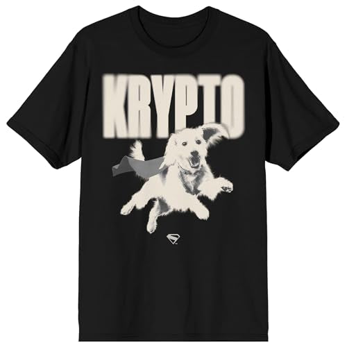 Supergirl Movie (2026) Krypto B&W Art Men’s Black Crew Neck Short Sleeve T-shirt