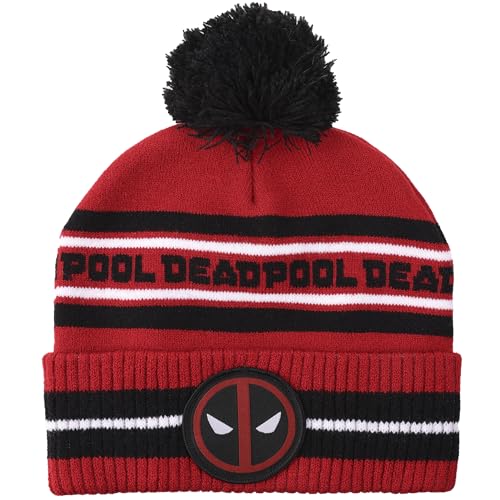 Deadpool Logo Red & Black Cuff Beanie