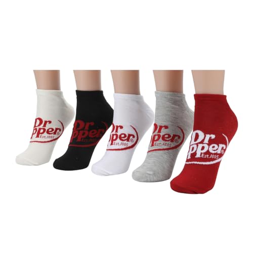 Dr Pepper Logo Women's 5-Pair Pack Ankle Socks