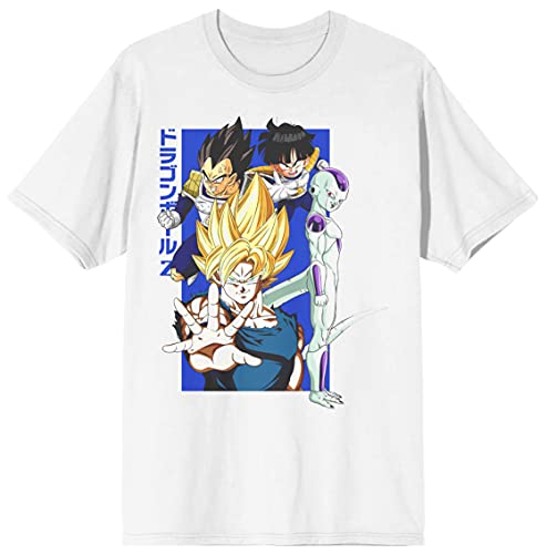Dragon Ball Z Line Art and Logo Athletic Heather Grey Graphic Tee