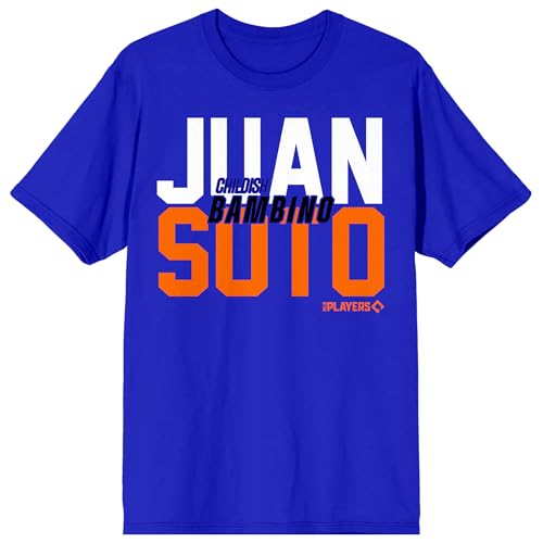 MLBPA Juan Soto Childish Bambino Adult Royal Blue Crew Neck Short Sleeve T-shirt