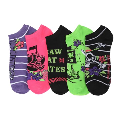 One Piece Straw Hat Pirates Adult 5-Pair Ankle Socks