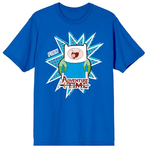 Adventure Time Finn Character Unisex Adult Royal Blue Short Sleeve Tee