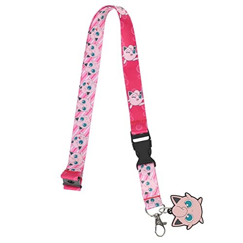 Pokemon Jigglypuff Neck Breakaway and Metal Charm Lanyard