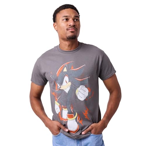 Sonic the Hedgehog Shadow Vintage Adult Black Crew Neck Short Sleeve Tee
