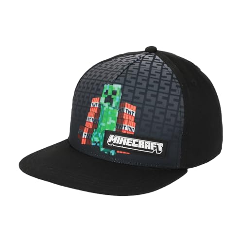 Minecraft Creeper & TNT Youth Black Snapback Hat