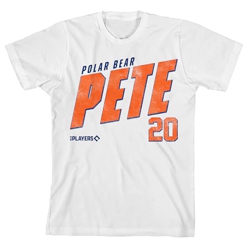 MLBPA Polar Bear Pete Alonso 20 Youth White Crew Neck Short Sleeve T-shirt