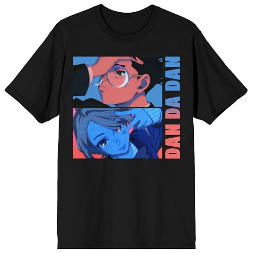 Dandadan Okarun Aira Momo Adult Black Crew Neck Short Sleeve Tee