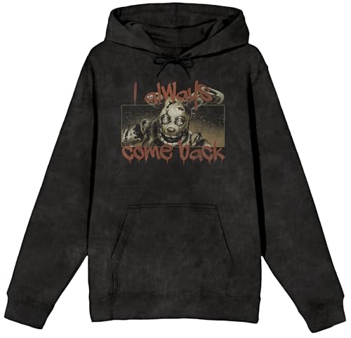 Five Nights At Freddy's Springtrap Freddy Poster Art Men's Black Mineral Wash Long Sleeve Hooded Sweatshirt