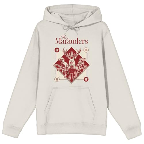 Harry Potter The Marauders Long Sleeve Adult Sand Hooded Sweatshirt