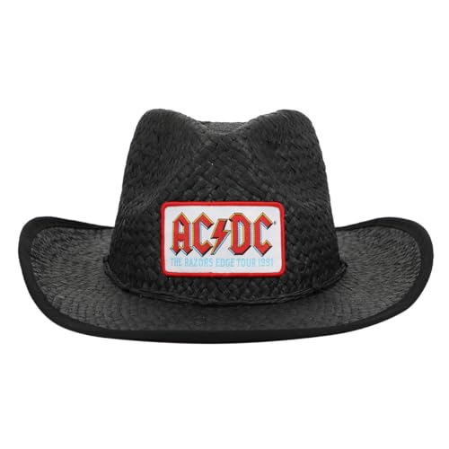 ACDC Logo Patch Straw Cowboy Hat