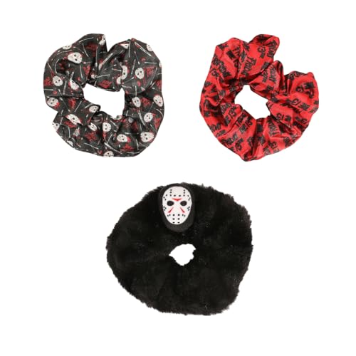 Friday the 13th AOP Stuffed Head 3 Pack Scrunchie Set