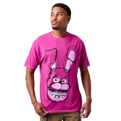 Five Nights At Freddy's Bonnie Face Men's Purple Spiral Spiral Tie-Dye Crew Neck Short Sleeve T-shirt