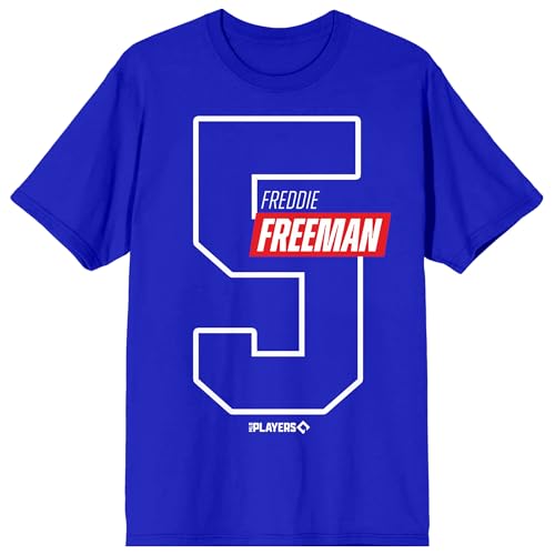 MLBPA Freeman 5 Adult Royal Blue Crew Neck Short Sleeve T-shirt