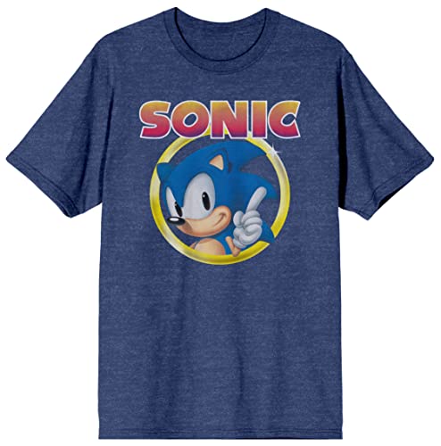 Sonic the Hedgehog Classic Character and Title Men's Graphic Tee