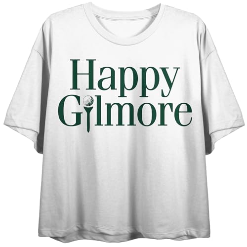 Happy Gilmore Movie Logo Crew Neck Short Sleeve Women's White Crop Top