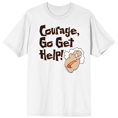 Courage the Cowardly Dog Muriel Go Get Help Adult White Short Sleeve Tee