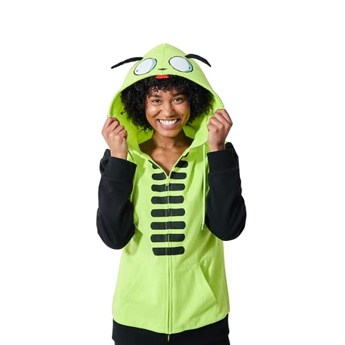 Invader Zim Gir Long Sleeve Men's Colorblock Cosplay Hoodie