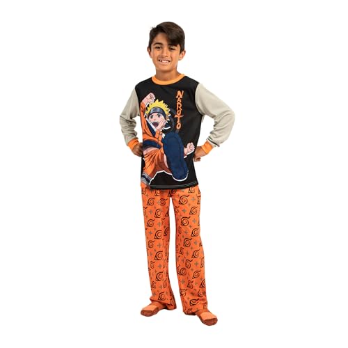 Youth Boys 2-Piece Naruto Sleepwear Set with Long Sleeve Shirt and Sleep Pants