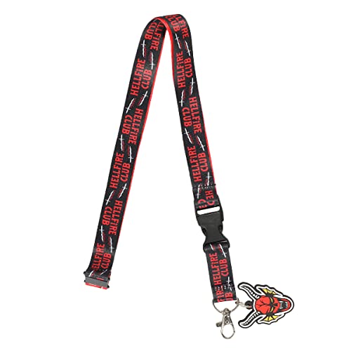 Stranger Things Hellfire Club Lanyard with Breakaway Rubber Charm and ID Sleeve by Bioworld