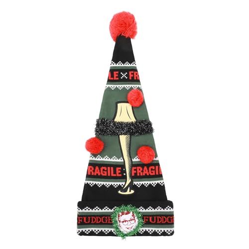 A Christmas Story Fragile Leg Lamp Green Santa Hat