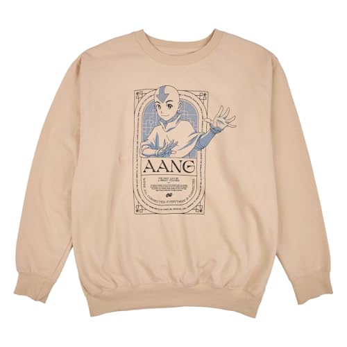 Avatar: The Last Airbender Aang Character Unisex Adult Antique White Crew Neck Sweatshirt
